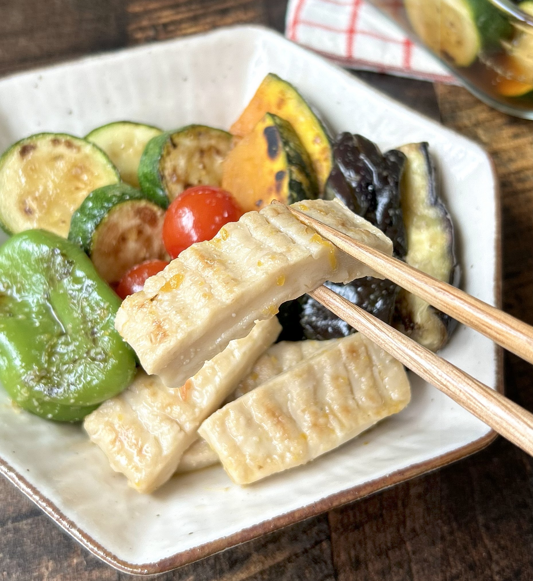 角麩と夏野菜の焼き浸し