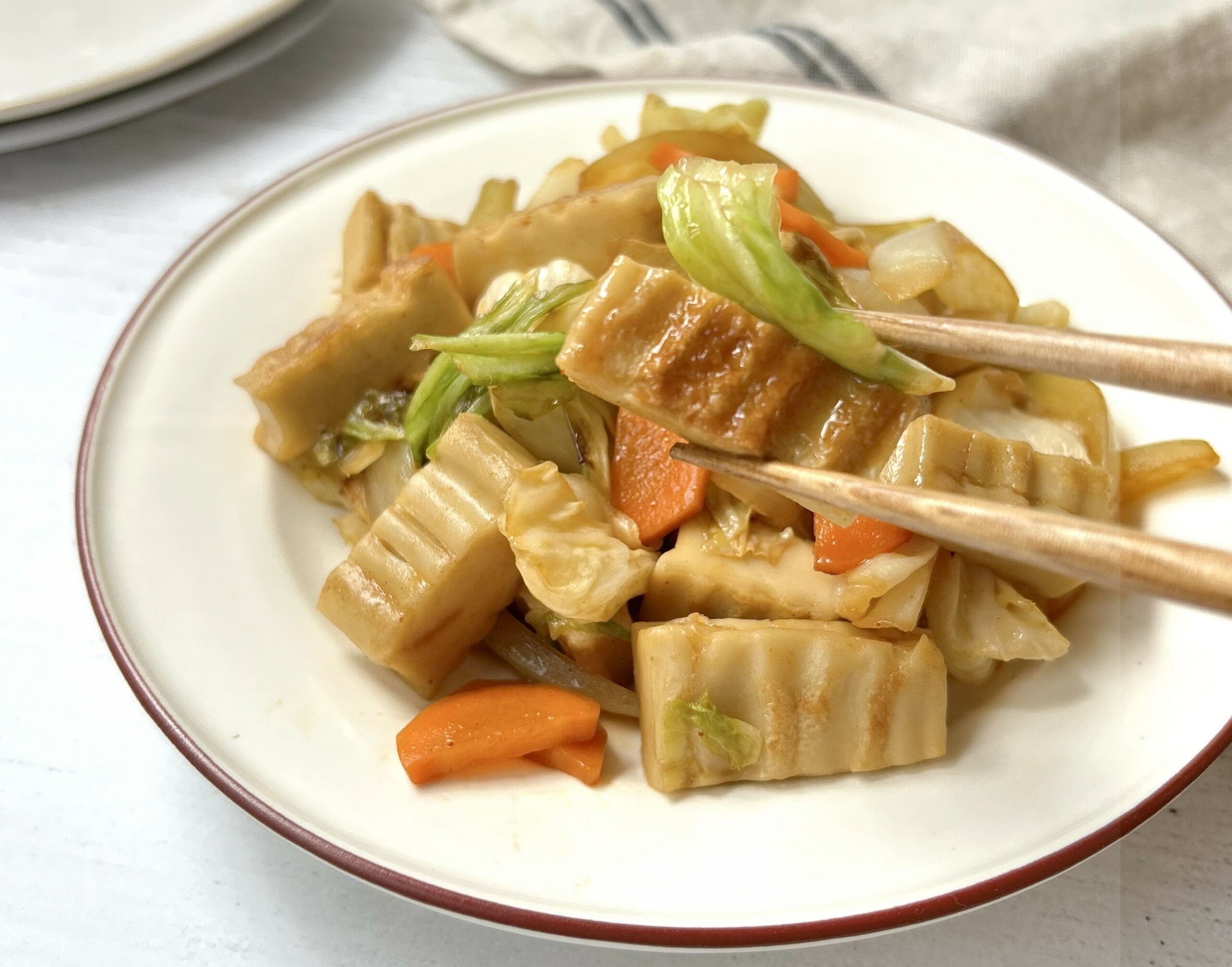 角麩のタッカルビ風炒め