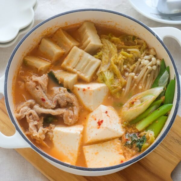 角麩入り豆乳キムチ鍋