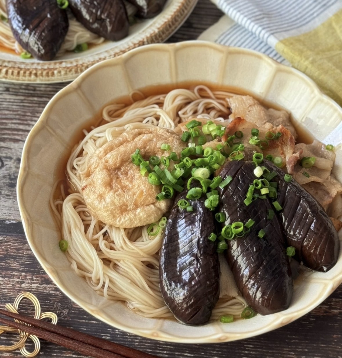 豚なすお麩そうめん